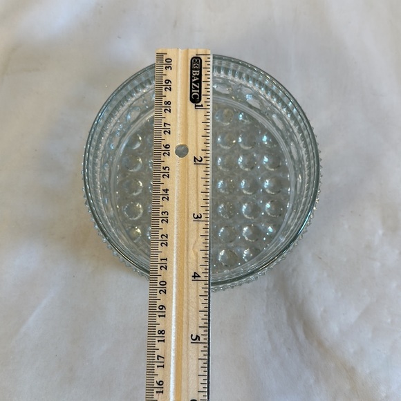 Victorian Trading Co Glass Powder/Trinket Box Silver Tone Lid - Picture 15 of 16